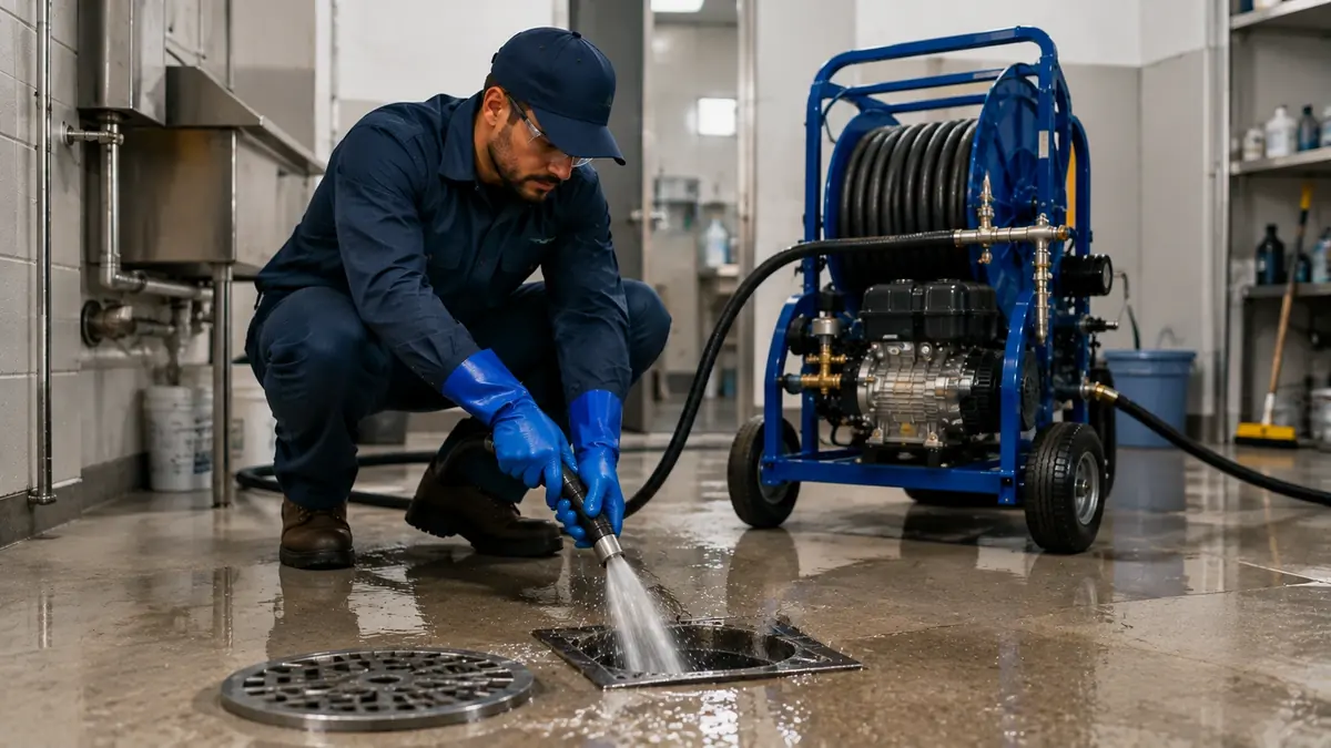Floor Drain Hydro Jet Cleaning in Burrel